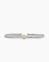 Cable Flex® Station Bracelet in Sterling Silver with 14K Yellow Gold, 4mm